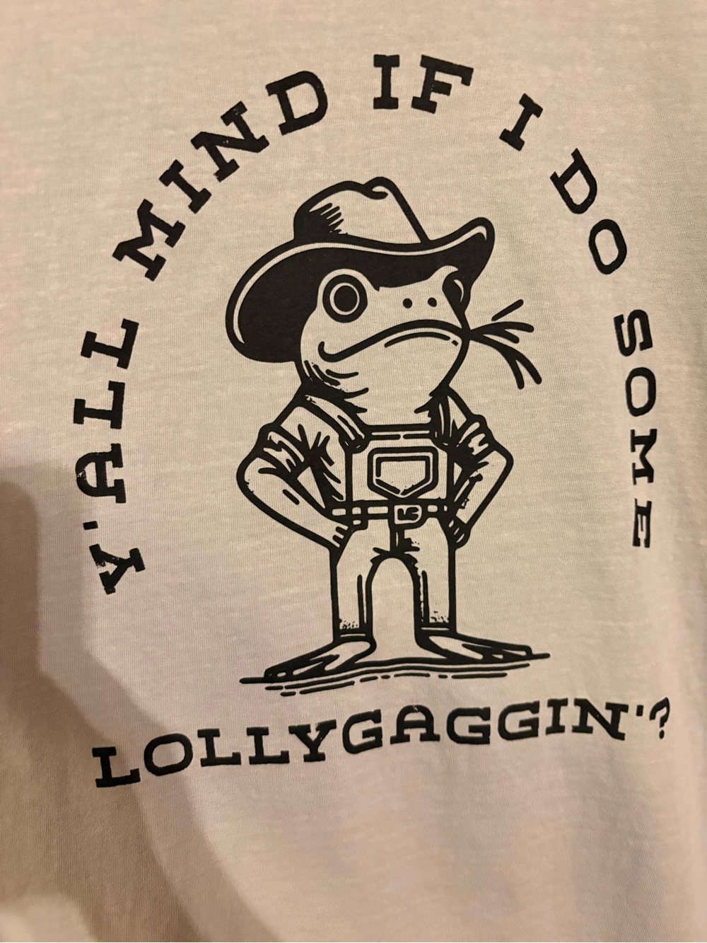 Comfort Colors tee, Lollygagging Black Frog Graphic